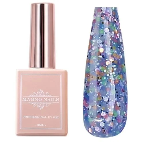 UV Gel - Blau Pailetten Nachtleuchtend - Night Glow Confetti Gel - Funky Blue